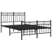 Estructura cama sin colchón con estribo metal negro 120x190 cm