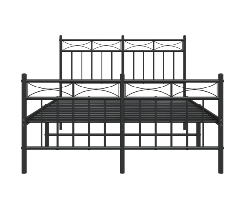 Estructura cama sin colchón con estribo metal negro 120x190 cm