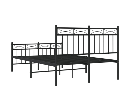 Estructura cama sin colchón con estribo metal negro 120x190 cm