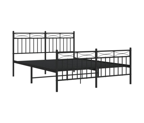 Estructura de cama cabecero y estribo metal negro 135x190 cm