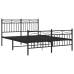 Estructura de cama cabecero y estribo metal negro 135x190 cm