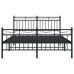 Estructura de cama cabecero y estribo metal negro 135x190 cm