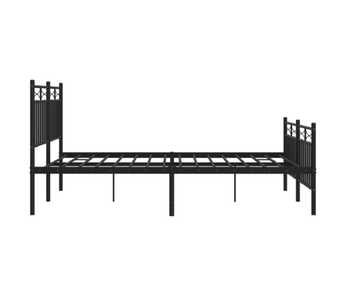 Estructura de cama cabecero y estribo metal negro 135x190 cm