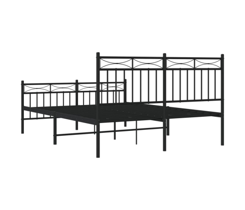 Estructura de cama cabecero y estribo metal negro 135x190 cm