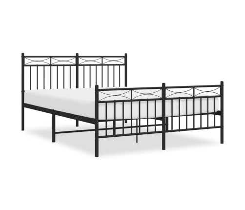 Estructura cama sin colchón con estribo metal negro 140x190 cm