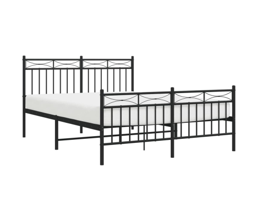 Estructura cama sin colchón con estribo metal negro 140x190 cm