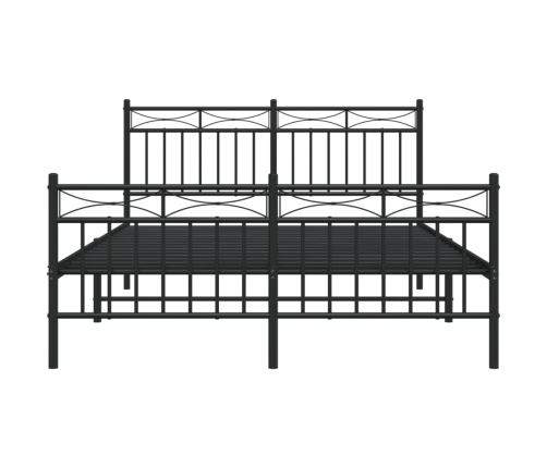 Estructura cama sin colchón con estribo metal negro 140x190 cm