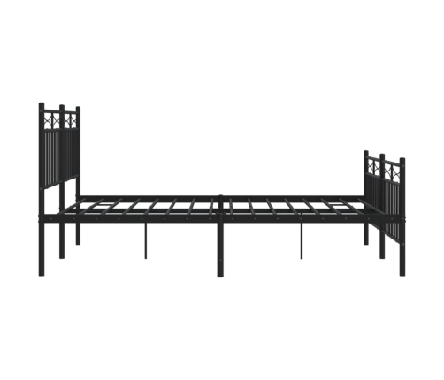 Estructura cama sin colchón con estribo metal negro 140x190 cm