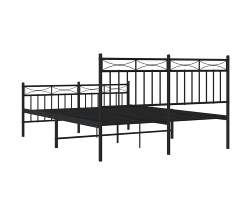 Estructura cama sin colchón con estribo metal negro 140x190 cm