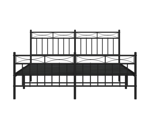 Estructura cama sin colchón con estribo metal negro 150x200 cm