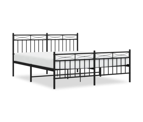 Estructura cama sin colchón con estribo metal negro 160x200 cm