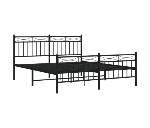Estructura cama sin colchón con estribo metal negro 160x200 cm