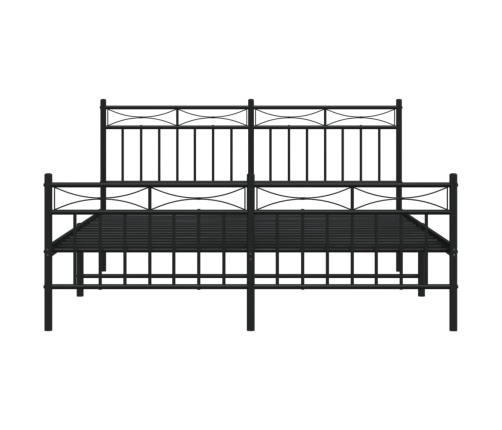 Estructura cama sin colchón con estribo metal negro 160x200 cm