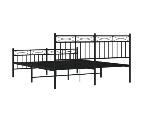 Estructura cama sin colchón con estribo metal negro 160x200 cm