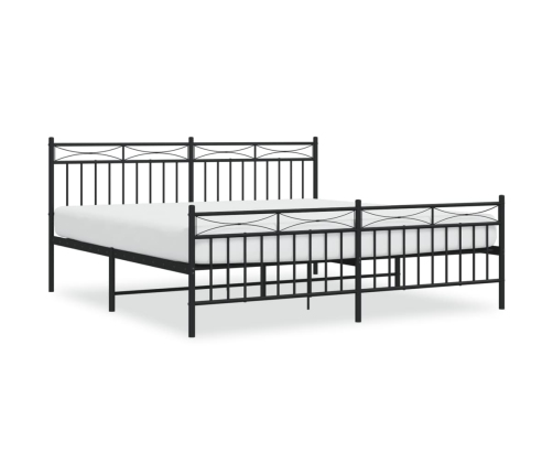 Estructura cama sin colchón con estribo metal negro 183x213 cm