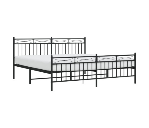 Estructura cama sin colchón con estribo metal negro 183x213 cm