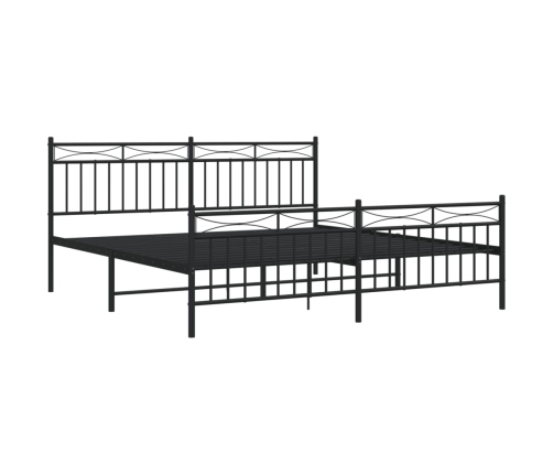 Estructura cama sin colchón con estribo metal negro 183x213 cm