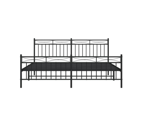 Estructura cama sin colchón con estribo metal negro 183x213 cm