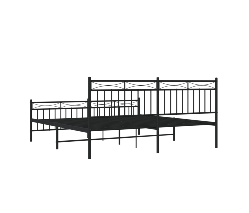 Estructura cama sin colchón con estribo metal negro 183x213 cm