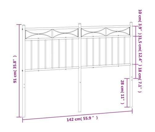 Cabecero de metal negro 135 cm