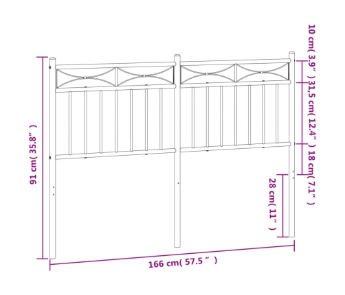 Cabecero de metal negro 160 cm