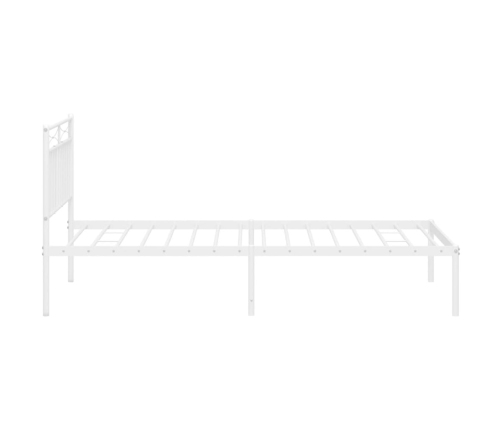 Estructura cama sin colchón con cabecero metal blanco 100x200cm