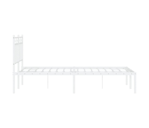 Estructura cama sin colchón con cabecero metal blanco 120x200cm