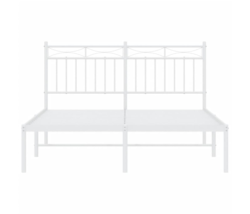 Estructura cama sin colchón con cabecero metal blanco 135x190cm