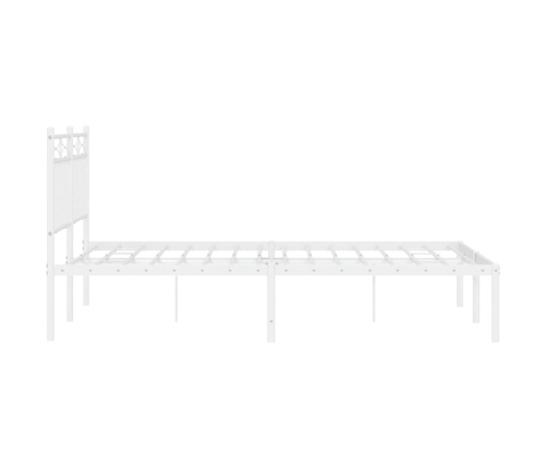 Estructura cama sin colchón con cabecero metal blanco 135x190cm