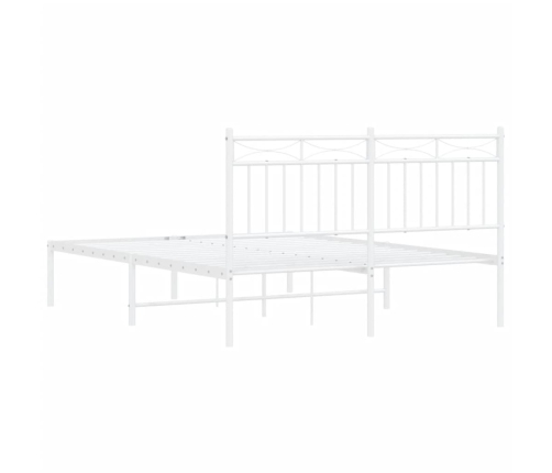 Estructura cama sin colchón con cabecero metal blanco 135x190cm