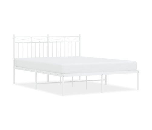 Estructura cama sin colchón con cabecero metal blanco 140x190cm