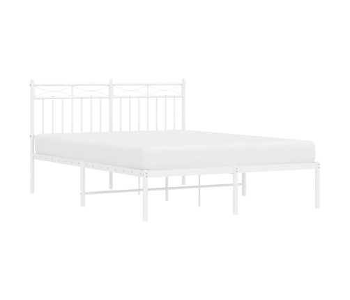 Estructura cama sin colchón con cabecero metal blanco 140x190cm