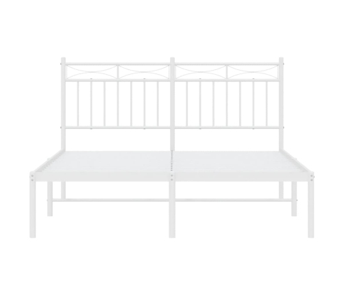 Estructura cama sin colchón con cabecero metal blanco 140x190cm