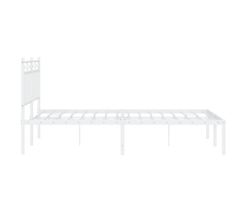 Estructura cama sin colchón con cabecero metal blanco 140x190cm