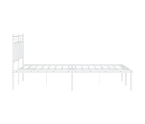 Estructura cama sin colchón con cabecero metal blanco 140x200cm