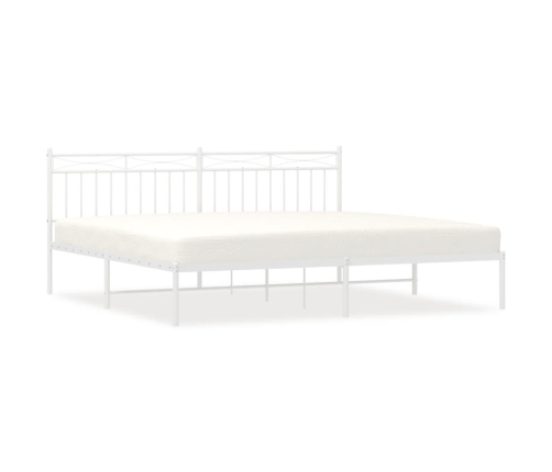 Estructura cama sin colchón con cabecero metal blanco 193x203cm