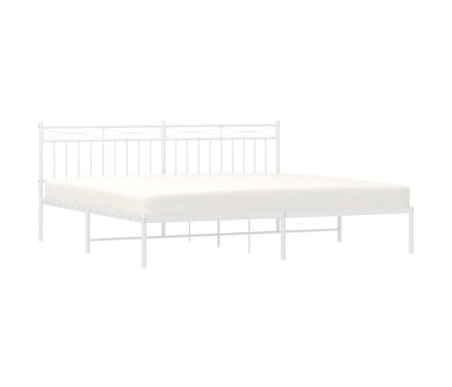 Estructura cama sin colchón con cabecero metal blanco 193x203cm