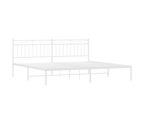 Estructura cama sin colchón con cabecero metal blanco 193x203cm