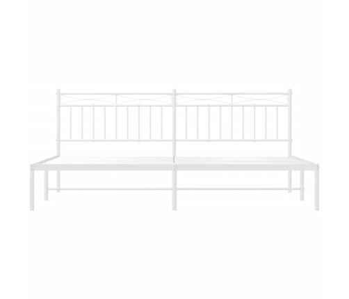 Estructura cama sin colchón con cabecero metal blanco 193x203cm