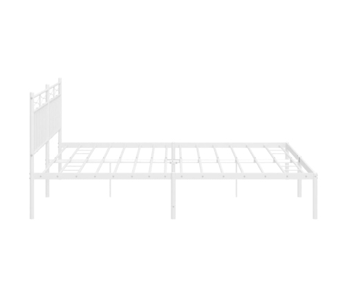 Estructura cama sin colchón con cabecero metal blanco 193x203cm