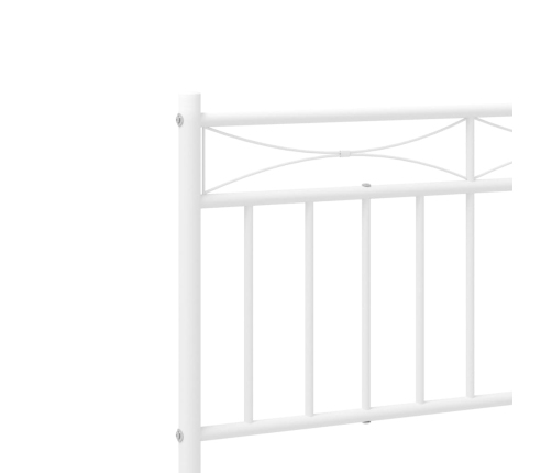 Estructura cama sin colchón con cabecero metal blanco 193x203cm