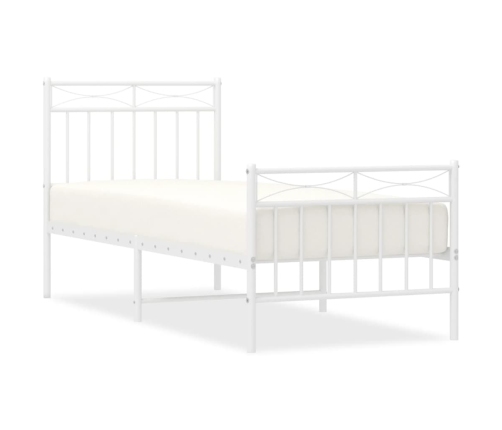 Estructura cama sin colchón con estribo metal blanco 75x190 cm