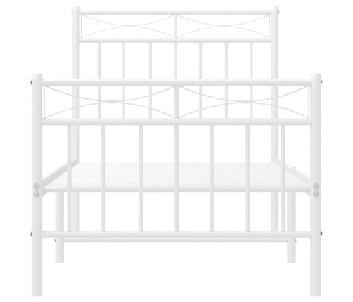 Estructura cama sin colchón con estribo metal blanco 75x190 cm