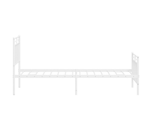 Estructura cama sin colchón con estribo metal blanco 75x190 cm