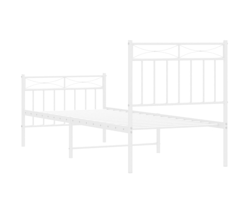 Estructura cama sin colchón con estribo metal blanco 75x190 cm