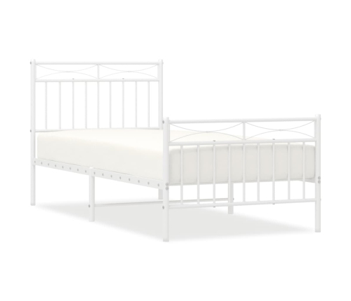 Estructura cama sin colchón con estribo metal blanco 90x190 cm