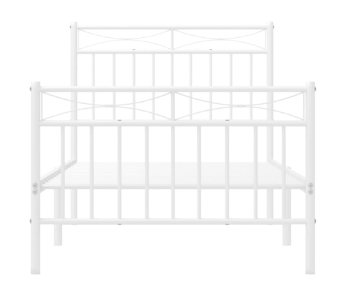 Estructura cama sin colchón con estribo metal blanco 90x190 cm