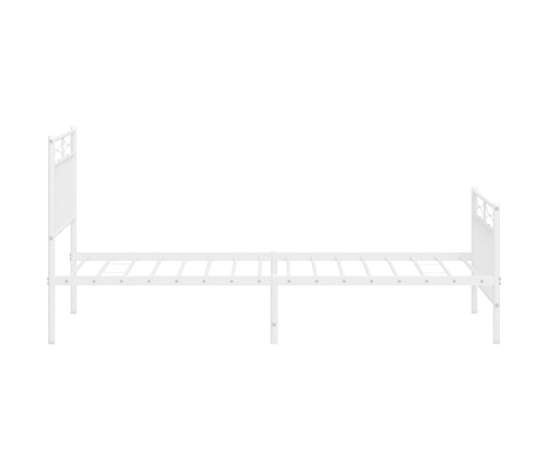 Estructura cama sin colchón con estribo metal blanco 90x190 cm