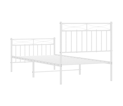 Estructura cama sin colchón con estribo metal blanco 90x190 cm