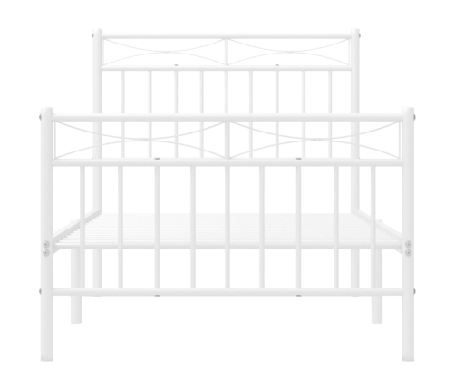 Estructura cama sin colchón con estribo metal blanco 90x200 cm